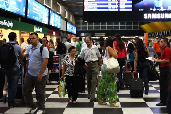 Movimentação no aeroporto de Congonhas, em São Paulo