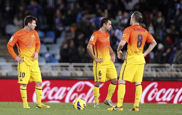 Barcelona perdeu por 3 a 2 para a Real Sociedad; foi a primeira derrota do time no Campeonato Espanhol