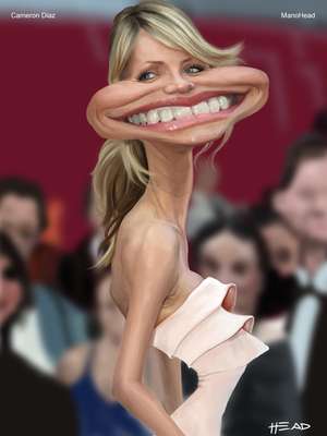 O Boa Vista Shopping inaugura, nesta sexta-feira (15), a exposição Oscartoon, que exibirá caricaturas de diversos astros de Hollywood. Na imagem, a atriz Cameron Diaz no traço de ManoHead