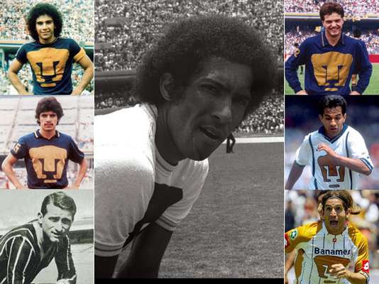 Alberto Etcheverry, Cabinho, Hugo Sánchez, Luis Flores, Luis García, Jesús Olalde y Bruno Marioni, son los campeones de goleo que presume Pumas en el futbol mexicano.