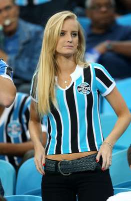 A torcida gremista compareceu em bom número à Arena para acompanhar a vitória por 4 a 1 sobre o Caracas pela fase de grupos da Copa Libertadores