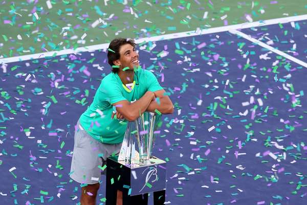 Rafael Nadal venceu Juan Martín Del Potro por 2 sets a 1, de virada, para ficar com o título do Masters 1000 de Indian Wells