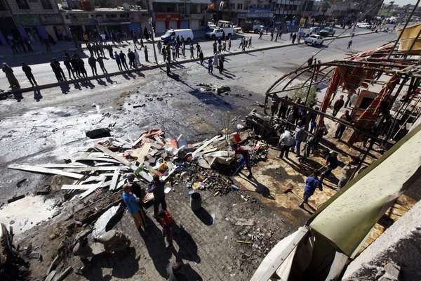 O distrito de Al-Mashtal foi um dos alvos de ataques nesta ter&ccedil;a-feira