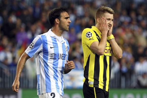 Málaga e Borussia Dortmund se enfrentaram nesta quarta-feira e ficaram no 0 a 0; confronto na Espanha abriu série entre os times pelas quartas de final na Liga dos Campeões