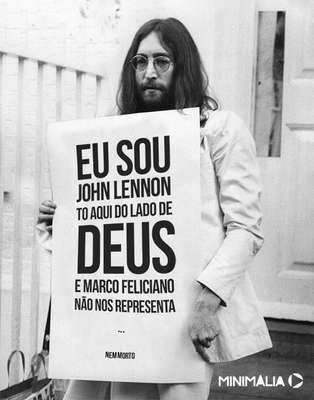 Internautas usam uma imagem de John Lennon para protestar contra o deputado Pastor Marco Feliciano (PSC-SP), presidente da Comissão de Direitos Humanos e Minorias da Câmara. No Facebook, uma página do movimento 'Feliciano não me Representa' foi criada para rebater as mensagens racistas e homofóbicas do parlamentar. Confira as melhores imagens de protesto contra Feliciano
