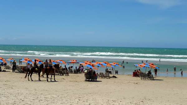 Praia do FuturoCom 8 km de extensão, a Praia do Futuro é a mais frequentada da capital cearense. O local tem diversas barracas com cadeiras, drinques e petiscos locais, em particular os deliciosos caranguejos em quiosques como o famoso Crocobeach. No leste de Fortaleza, a praia tem atrações para todas as idades, e oferece um lindo visual com dunas frente ao oceano