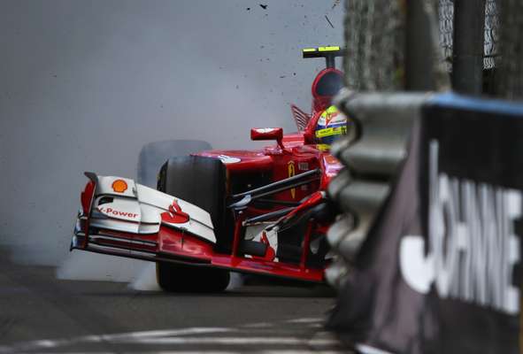 Terceiro treino livre para o Grande Prêmio de Mônaco é marcado por acidente de Felipe Massa, que largará da última colocação na corrida