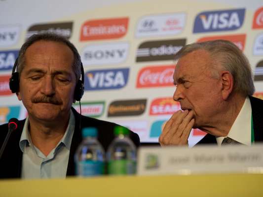 Integrantes do Comit&ecirc; Organizador Local, como o ministro Aldo Rebelo e Jos&eacute; Maria Marin, participaram nesta quinta-feira, com dirigentes da Fifa, de uma confer&ecirc;ncia de imprensa no Rio de Janeiro