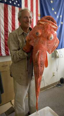 Henry Liebman exibe o maior bodião de shortraker já registrado, com 1,04 m e 17,73 kg. No entanto, agora a agência AP diz que o peixe também pode ser o mais velho já pescado
