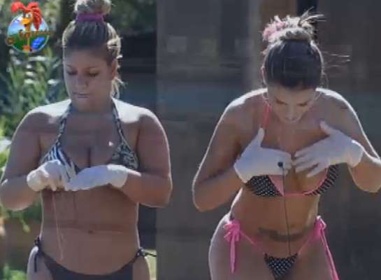 Yani de Simone e Andressa Urach aproveitaram o sol para descolorir os pelos. Denise preferiu dar "estrelas"