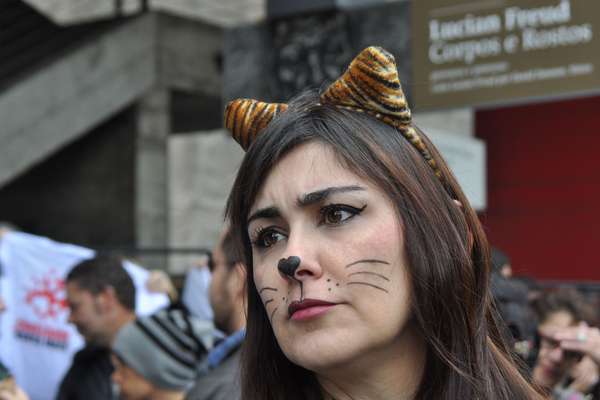 Em São Paulo, manifestantes reuniram-se no vão do Museu de Arte de São Paulo (Masp)
