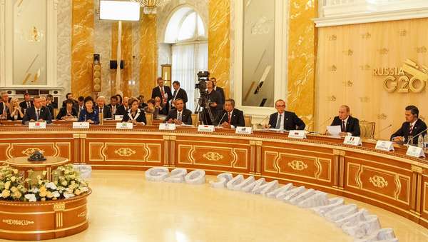 5 de setembro - Presidente Dilma Rousseff durante reunião de trabalho do G-20