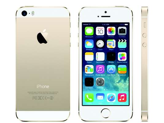 iPhone 5SFeito de alumínio com bordas chanfradas. Possui chip A7, pela primeira vez com uma arquitetura de 64 bits em um smartphone. Segundo a Apple, a perfomance do novo chip é 40 vezes maior que a do iPhone 5. Na parte gráfica, o desempenho aumenta para 56 vezes