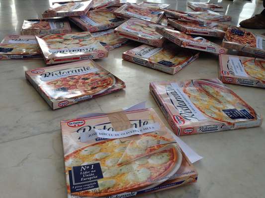 Cada pizza tinha o nome de um dos réus do mensalão, como o ex-ministro José Dirceu