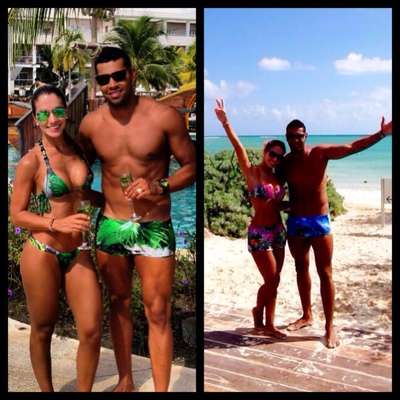 André Santos curte praia nas férias
