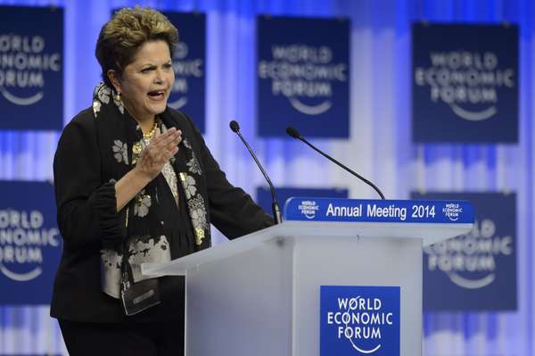 A presidente Dilma Rousseff participou pela primeira vez nesta sexta-feira do Fórum Econômico Mundial com um discurso em que ressaltou o crescimento da classe média no Brasil e o controle fiscal do governo