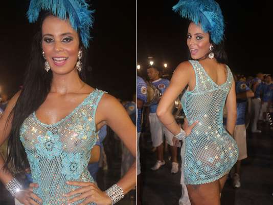 Lorena Bueri ensaio com a Pérola Negra, em São Paulo, na noite desse sábado (15), no Sambódromo do Anhembi