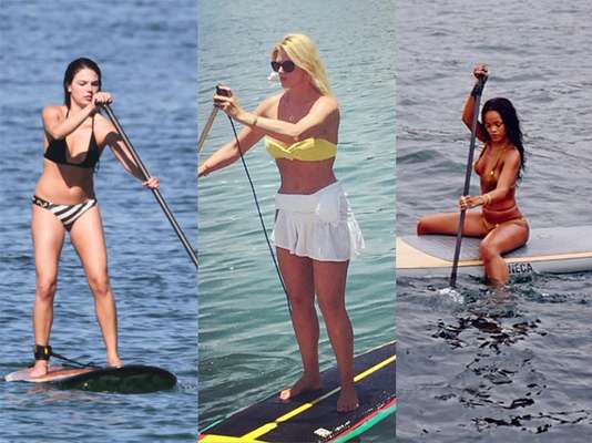 Ísis Valverde, Val Marchiori e Rihanna estão entre as celebridades que curtem se equilibrar sobre a prancha para praticar stand up paddle