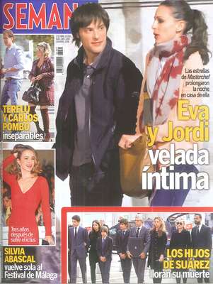 La revista Semana publica unas nuevas imágenes de Hiba Abouk con Jordi Cruz, que esta pasada semana aseguraba en un acto publicitario que Eva era solo una amiga más. Según esta revista, la pareja de amigos acabaron la noche en la casa de la presentadora. La misma publicación lleva otro de los asuntos destacados de la semana: una nueva cita entre Terelu Campos y Carlos Pombo, su exnovio, con el que a pesar de su ruptura sigue viéndose bastante a menudo.