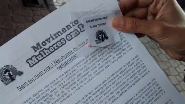 Movimento Mulheres em Luta divulgou nesta sexta-feira a campanha "Não me encoxa que eu não te furo".