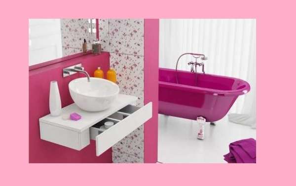 Baños color rosa y fucsia