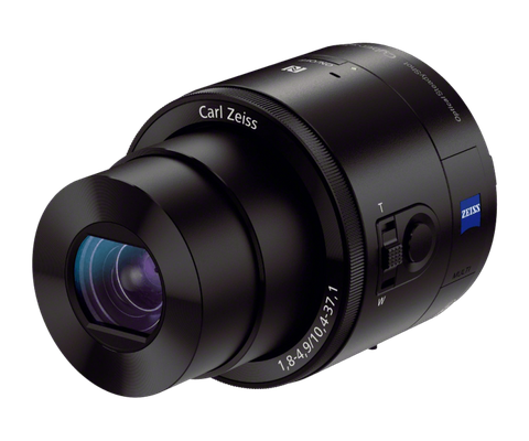 As lentes DSC-QX100 Carl Zeiss, da Sony, são bem conceituadas no mercado, mas não estão disponíveis no site brasileiro da empresa. No site global da Sony, as lentes custam US$ 500 e são compatíveis com smartphones Android e iOS. Com zoom ótico de 3.6 x, conexão Wi-Fi e NFC.