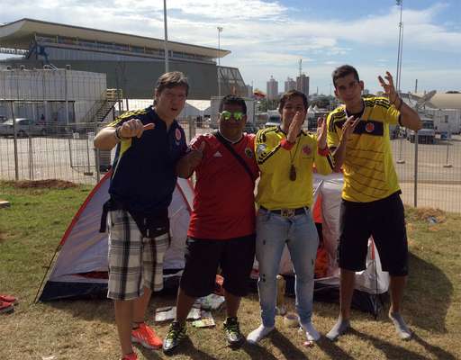 El campamento de camping colombiano en Cuiabá.