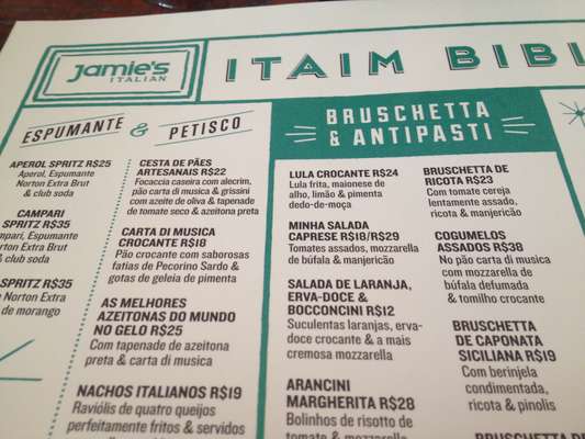 O Jamie's Italian, restaurante do brit&acirc;nico Jamie Oliver, foi inaugurado na &uacute;ltima quarta-feira (25) em S&atilde;o Paulo; a casa fica localizada no bairro do Itaim Bibi