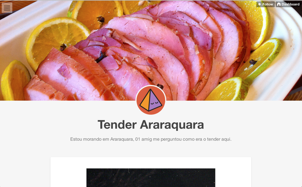 'Tender em Araraquara' mostra apenas a imagem de um tender fatiado