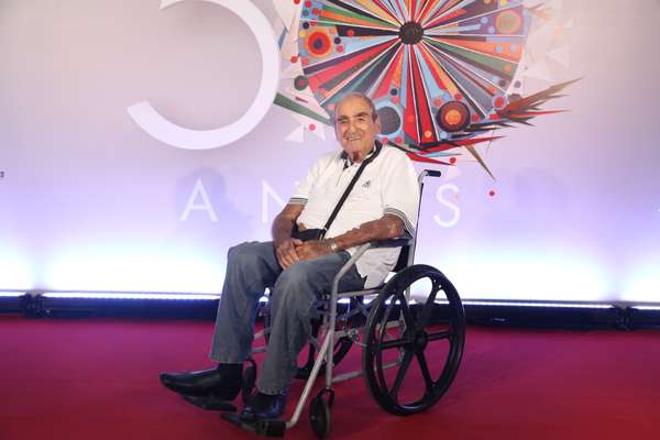 Elias Gleizer na festa de 50 anos da Globo, realizada em abril deste ano