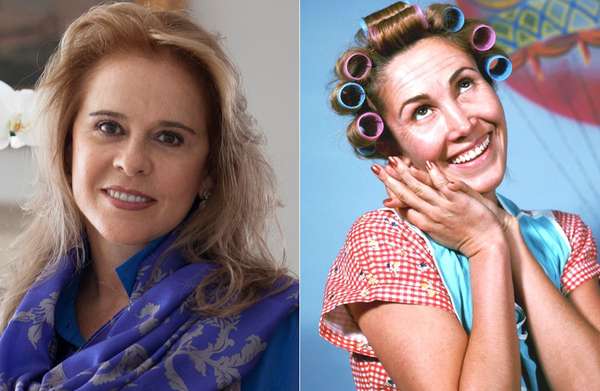 A dubladora Marta Volpiani e Dona Florinda, interpretada por Florinda Meza