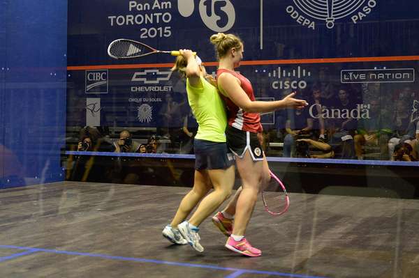 Jogadoras dos Estados Unidos e Canadá disputaram a categoria por equipes do squash nos Jogos Pan-Americanos