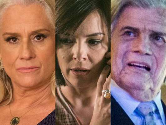 Magnólia (Vera Holtz) mata Beth (Regiane Alves), enterra seu corpo com as próprias mãos e, ao ser flagrada escondendo as provas do crime, ameaça Fausto (Tarcísio Meira) com uma arma, no capítulo desta terça-feira, dia 10 de janeiro de 2017, na novela 'A Lei do Amor'