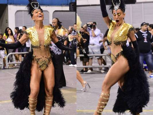 Carnaval 2017: Sabrina Sato usa body cavado e com transparência em ensaio da Gaviões na madrugada deste domingo, dia 12 de fevereiro de 2017