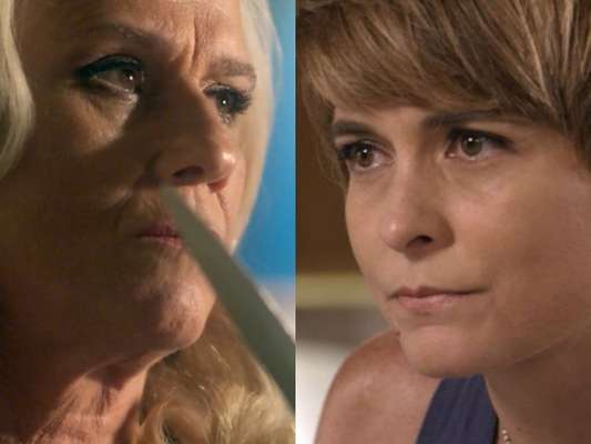 Mág (Vera Holtz) sequestra Helô (Claudia Abreu) após fugir da prisão, na novela 'A Lei do Amor', em 21 de março de 2017