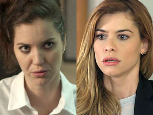 Lorena (Nathalia Dill) ameaça Diana (Alinne Moraes) na novela 'Rock Story', em 17 de março de 2017