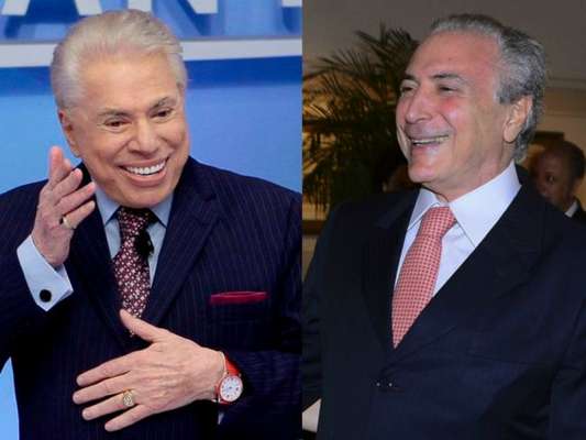 Silvio Santos exibiu os cabelos brancos e comentou sobre o seu novo visual: 'É a tinta do presidente Michel Temer'