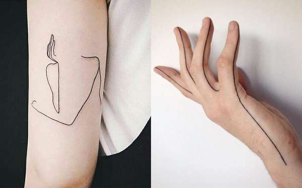 Single Line TattoosAs tatuagens de linha única podem parecer simples, mas esbanjam estilo!