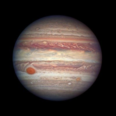 Foto de Júpiter em sua maior aproximação da Terra, em 03 de Abril desde ano. A imagem mostra o maior planeta do Sistema Solar a 668 milhões de distância da Terra