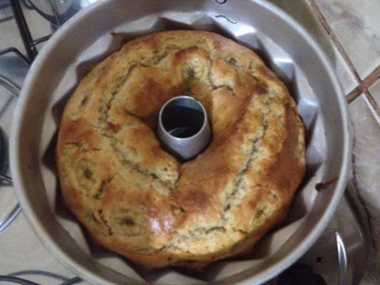 Bolo de banana com canela
