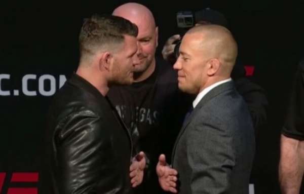 Saint-Pierre faz encarada com Bisping em Las Vegas