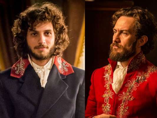 Joaquim (Chay Suede) Thomas (Gabriel Braga Nunes) na novela 'Novo Mundo'