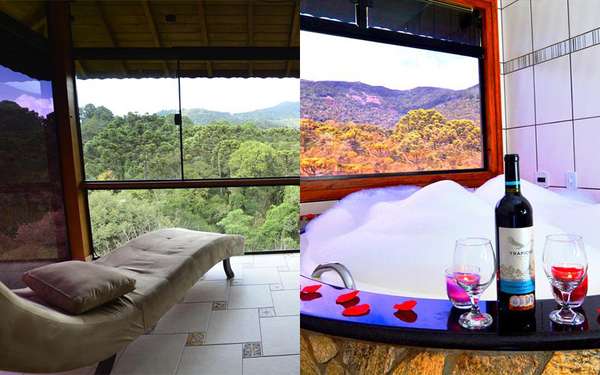 Estalagem Mandeville, Monte VerdeUma boa opção de hospedagem com lareira e hidromassagem é a Estalagem Mandeville. Por lá, é possível curtir o frio em grande estilo sem passar aperto - afinal, a cidade de Monte Verde tem tudo o que o turista pode querer, inclusive deliciosos restaurantes. Pacote final de semana: a partir de R$ 1880 o casal no final de semana em suíte dupla deluxe com café da manhã. Para reservar essa pousada, clique AQUI.