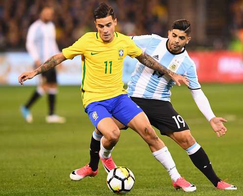 Brasil e Argentina fizeram jogo-amistoso em Melbourne, na Austrália, nesta sexta-feira. Com gol de Mercado, o time argentino venceu na estreia de Sampaoli no comando técnico