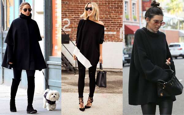 Poncho PretoPara compor qualquer look e deixar tudo moderno, a dica é apostar no Poncho Preto. A peça coringa pode combinar com looks mais despojados ou até mesmo mais formais para ir ao trabalho, por exemplo.