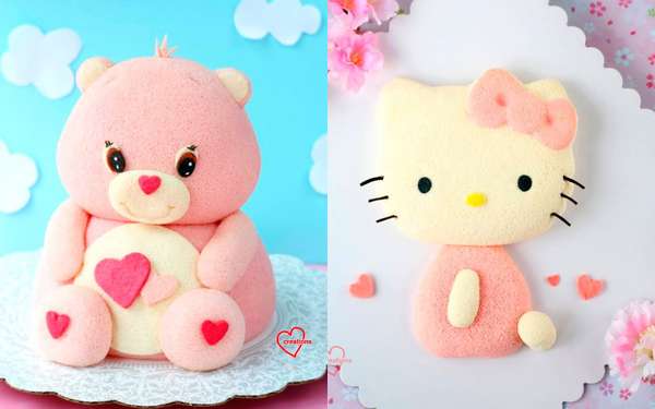 Bolo fofuraUrsinhos Carinhosos e Hello Kitty são alguns dos temas que fazem sucesso nas mãos da confeiteira! Afinal, bichinhos fofos têm tudo a ver com a textura fofa do bolo de chiffon.