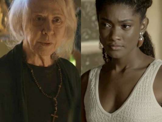 Mercedes (Fernanda Montenegro) pressente acidente e paraplegia de Raquel (Erika Januza) e, com milagre, faz com que ela volte a sentir as pernas, na novela 'O Outro Lado do Paraíso'