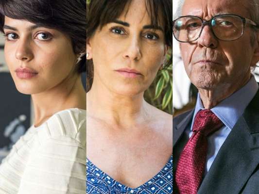 Adriana (Julia Dalavia) acusa Duda (Gloria Pires) de ter sido culpada pela morte de Natanael (Juca de Oliveira), na novela 'O Outro Lado do Paraíso'