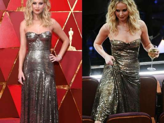 Jennifer Lawrence salta cadeiras e aborda Meryl Streep no Oscar 2018