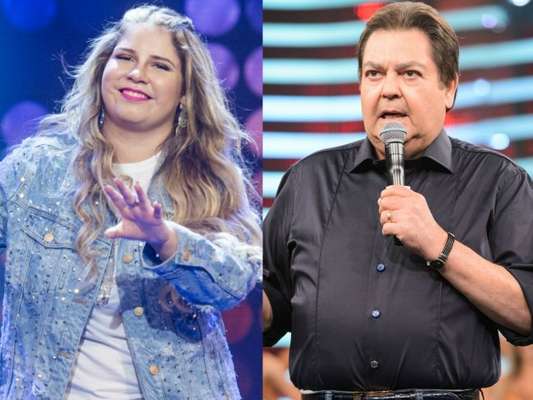 Marília Mendonça brincou ao ser chamada de 'gordinha' por Fausto Silva durante o 'Domingão do Faustão' deste domingo, dia 11 de março de 2018